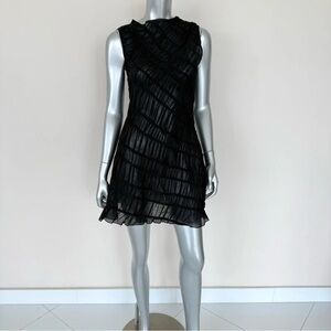 Meshki Black Textured Mini Dress